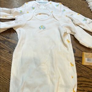 TWO Brand New Little Me Baby Boy Nightgowns with elephant/animal design